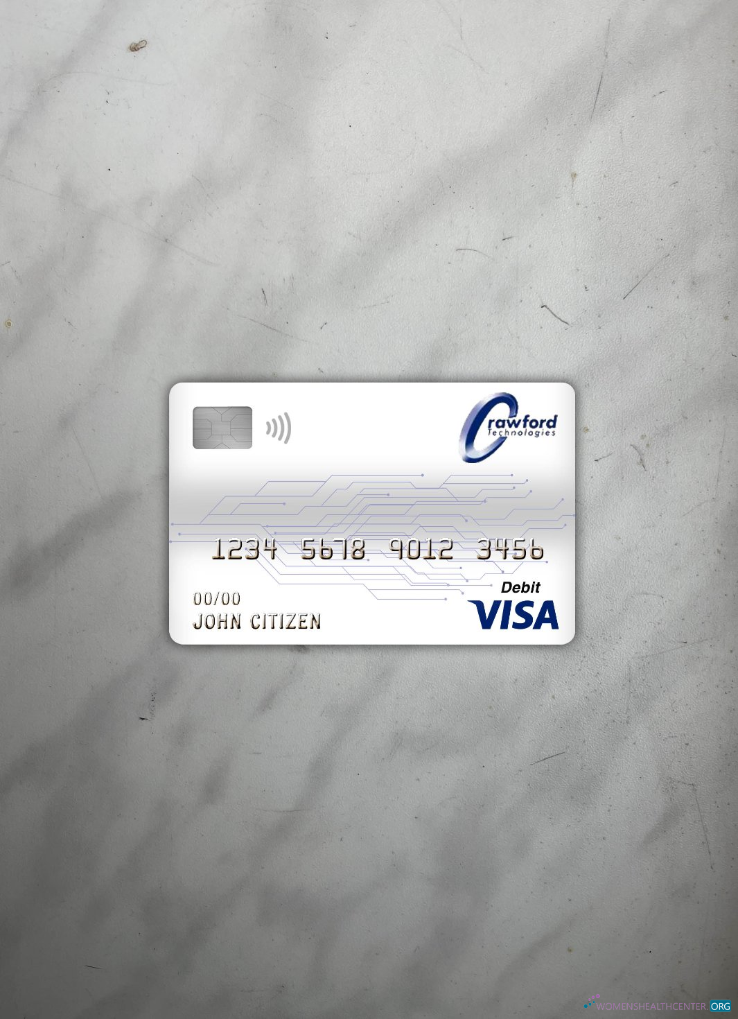 Download Canada Crawfordtech bank visa debit card photolook front Photoshop template